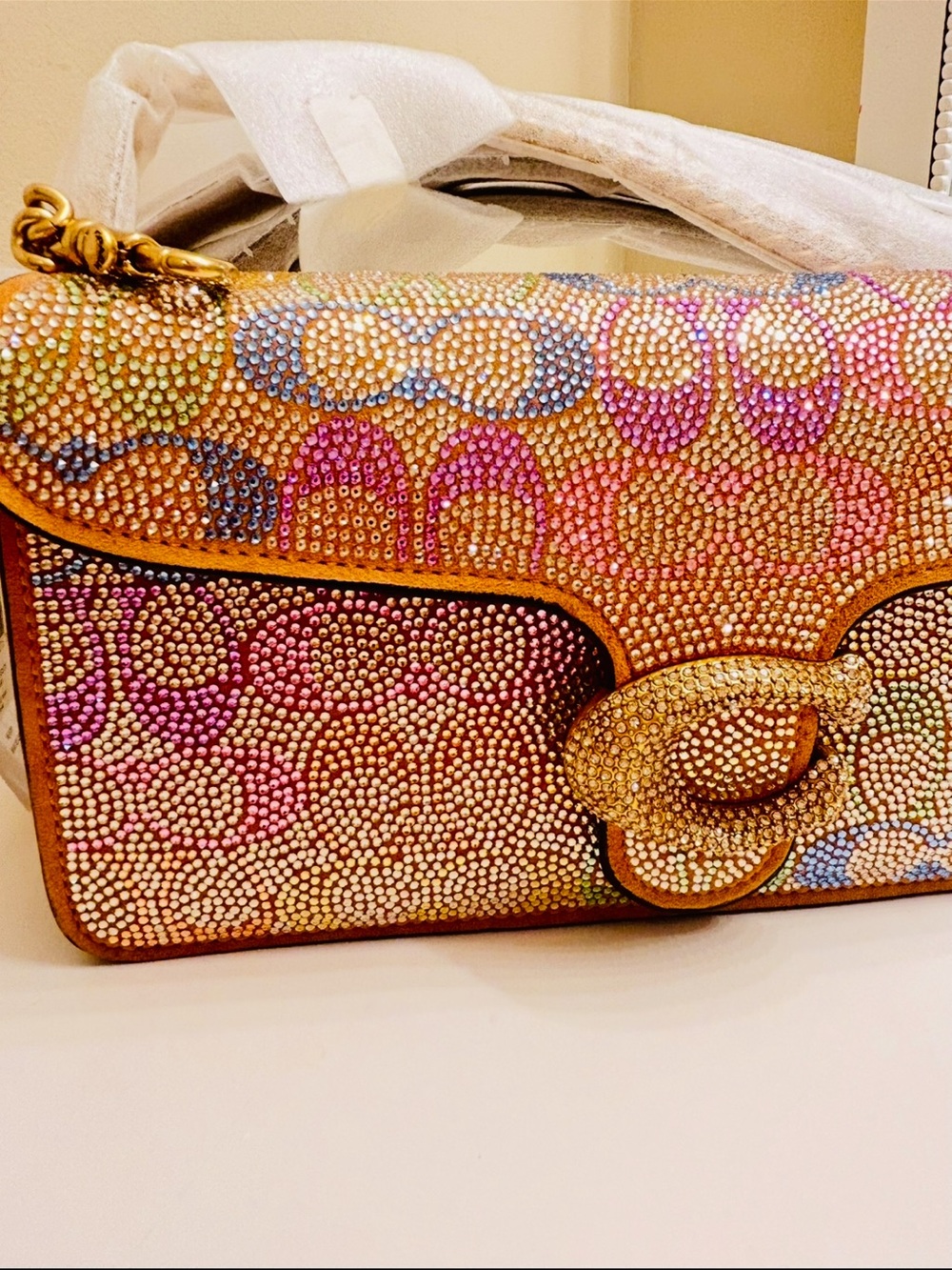 Coach Rainbow Crystal Tabby Shoulder Bag 26 - Picture 7 of 14